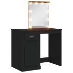 Vidaxl coiffeuse avec lumires led noir 90x42x132, 5cm