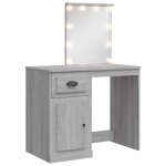 Vidaxl coiffeuse avec lumi�res led sonoma gris 90x42x132, 5 cm