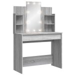 Vidaxl coiffeuse avec lumires led sonoma gris 96x40x142 cm