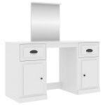 Vidaxl coiffeuse avec miroir blanc 130x50x132, 5 cm