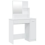 Vidaxl coiffeuse avec miroir blanc brillant 86, 5x35x136 cm