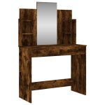 Vidaxl coiffeuse avec miroir chêne fumé 96x39x142 cm Vidaxl coiffeuse avec miroir chêne fumé 96x39x142 cm