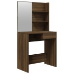 Vidaxl coiffeuse avec miroir chne marron 74, 5x40x141 cm