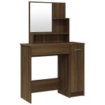 Vidaxl coiffeuse avec miroir chne marron 86, 5x35x136 cm