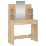 Vidaxl coiffeuse avec miroir chne sonoma 96x39x142 cm