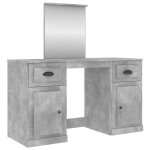Vidaxl coiffeuse avec miroir gris bton 130x50x132, 5 cm