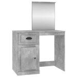 Vidaxl coiffeuse et miroir gris b�ton 90x50x132, 5 cm bois d'ing�nierie