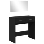 Vidaxl coiffeuse avec miroir noir 80x39x80 cm