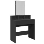 Vidaxl coiffeuse avec miroir noir 80x41x144, 5 cm