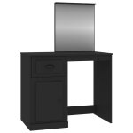 Vidaxl coiffeuse avec miroir noir 90x50x132, 5 cm bois d'ingnierie