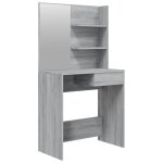 Vidaxl coiffeuse avec miroir sonoma gris 74, 5x40x141 cm