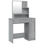 Vidaxl coiffeuse avec miroir sonoma gris 86, 5x35x136 cm