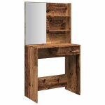 Vidaxl coiffeuse avec miroir vieux bois 74, 5x40x141 cm