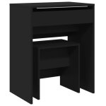 Vidaxl coiffeuse et tabouret noir 60x40x113, 5 cm