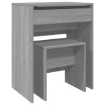 Vidaxl coiffeuse et tabouret sonoma gris 60x40x113, 5 cm