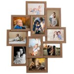Vidaxl collage de cadres photo de photo 10x(10x15 cm) marron clair mdf