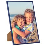 Vidaxl collage de cadres photo 3 pcs de table bleu 15x21 cm mdf