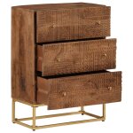 Vidaxl commode 55x30x76 cm bois massif de manguier et fer