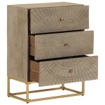 Vidaxl commode 55x30x76 cm bois massif de manguier et fer Vidaxl commode 55x30x76 cm bois massif de manguier et fer