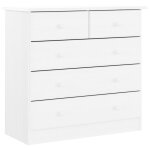 Vidaxl commode alta blanc 77x35x73 cm bois massif de pin