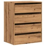 Vidaxl commode d'angle chne artisanal 60x41x76 cm bois d'ingnierie
