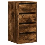Vidaxl commode d'angle ch�ne fum� 40x41x76 cm bois d'ing�nierie