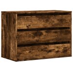 Vidaxl commode d'angle ch�ne fum� 80x41x58 cm bois d'ing�nierie