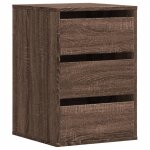 Vidaxl commode d'angle ch�ne marron 40x41x58 cm bois d'ing�nierie