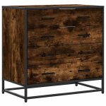Vidaxl commode chne fum 70x41x70 cm bois d'ingnierie