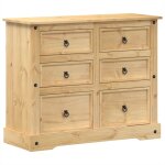 Vidaxl commode corona 110x43x91 cm bois massif de pin