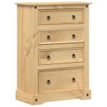 Vidaxl commode corona 80x43x114 cm bois massif de pin