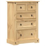 Vidaxl commode corona 80x43x114 cm bois massif de pin