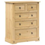 Vidaxl commode corona 92x48x114 cm bois massif de pin