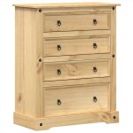 Vidaxl commode corona 92x48x114 cm bois massif de pin