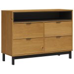 Vidaxl commode flam 110x40x80 cm bois de pin massif