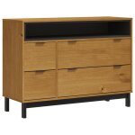Vidaxl commode flam 110x40x80 cm bois de pin massif
