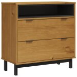 Vidaxl commode flam 80x40x80 cm bois de pin massif