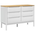 Vidaxl commode floro blanc bois de pin massif