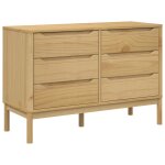 Vidaxl commode floro cire marron bois de pin massif