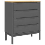 Vidaxl commode floro gris bois de pin massif