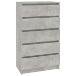 Vidaxl commode gris bton 60x36x103 cm bois d'ingnierie