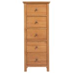 Vidaxl commode haute 45x32x110 cm bois de ch�ne massif