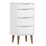 Vidaxl commode molde blanc 40x35x82 cm bois de pin massif