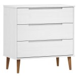 Vidaxl commode molde blanc 80x40x80 cm bois de pin massif