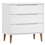 Vidaxl commode molde blanc 80x40x80 cm bois de pin massif