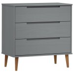 Vidaxl commode molde gris 80x40x80 cm bois de pin massif