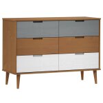 Vidaxl commode molde marron 113x40x80 cm bois de pin massif