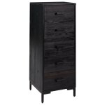 Vidaxl commode noir 42x35x110 cm bois de pin massif