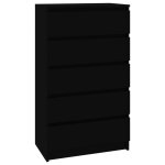 Vidaxl commode noir 60x36x103 cm bois d'ingnierie