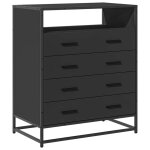 Vidaxl commode noir 70x41x83, 5 cm bois d'ingénierie Vidaxl commode noir 70x41x83, 5 cm bois d'ingénierie